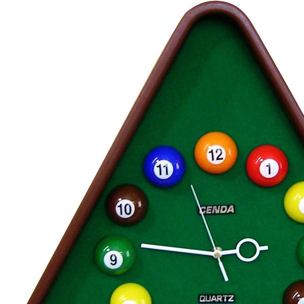 商品Homezia|21" Triangle Green Resin Analog Billiards Wall Clock,价格¥448,第3张图片详细描述
