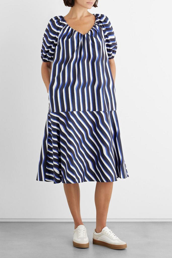 Esme striped organic cotton-poplin midi dress商品第2张图片规格展示