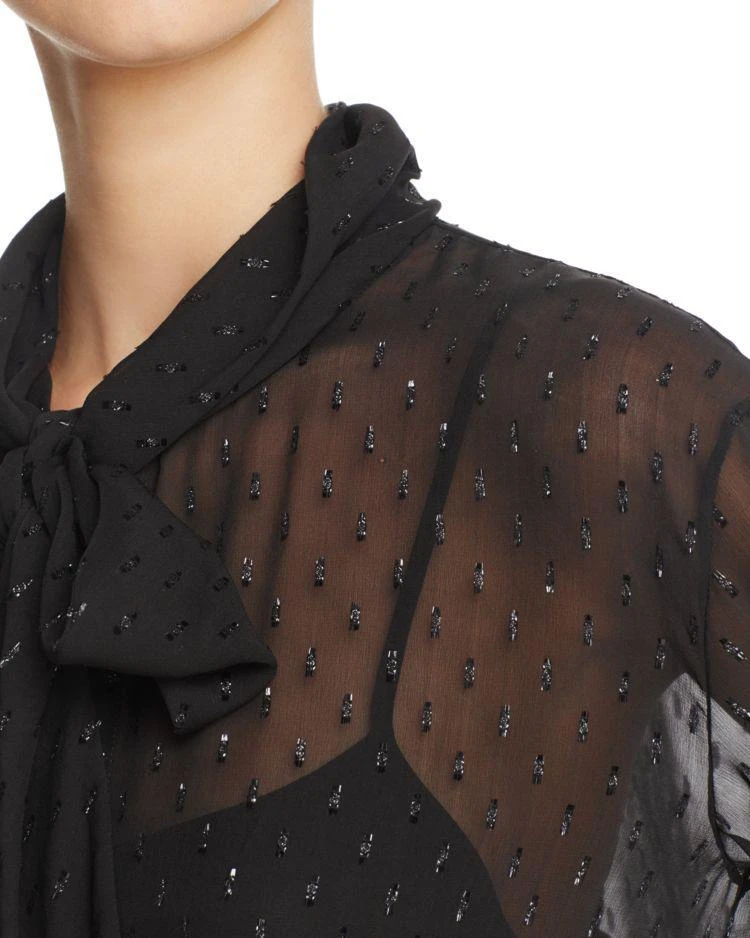商品Theory|Theory Metallic Silk Tie-Neck Dress,价格¥1229,第3张图片详细描述