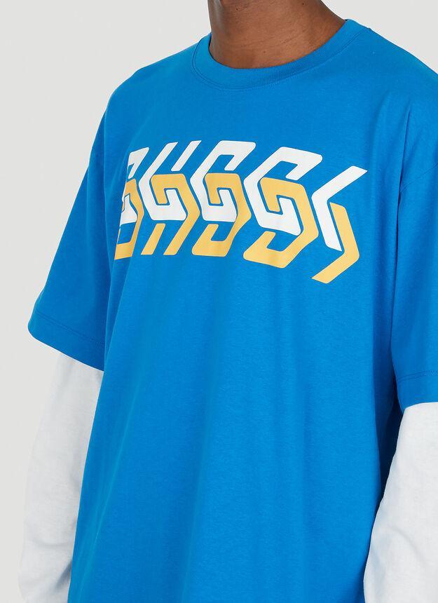 商品Gucci|Mirror Logo T-Shirt in Blue,价格¥5423,第7张图片详细描述