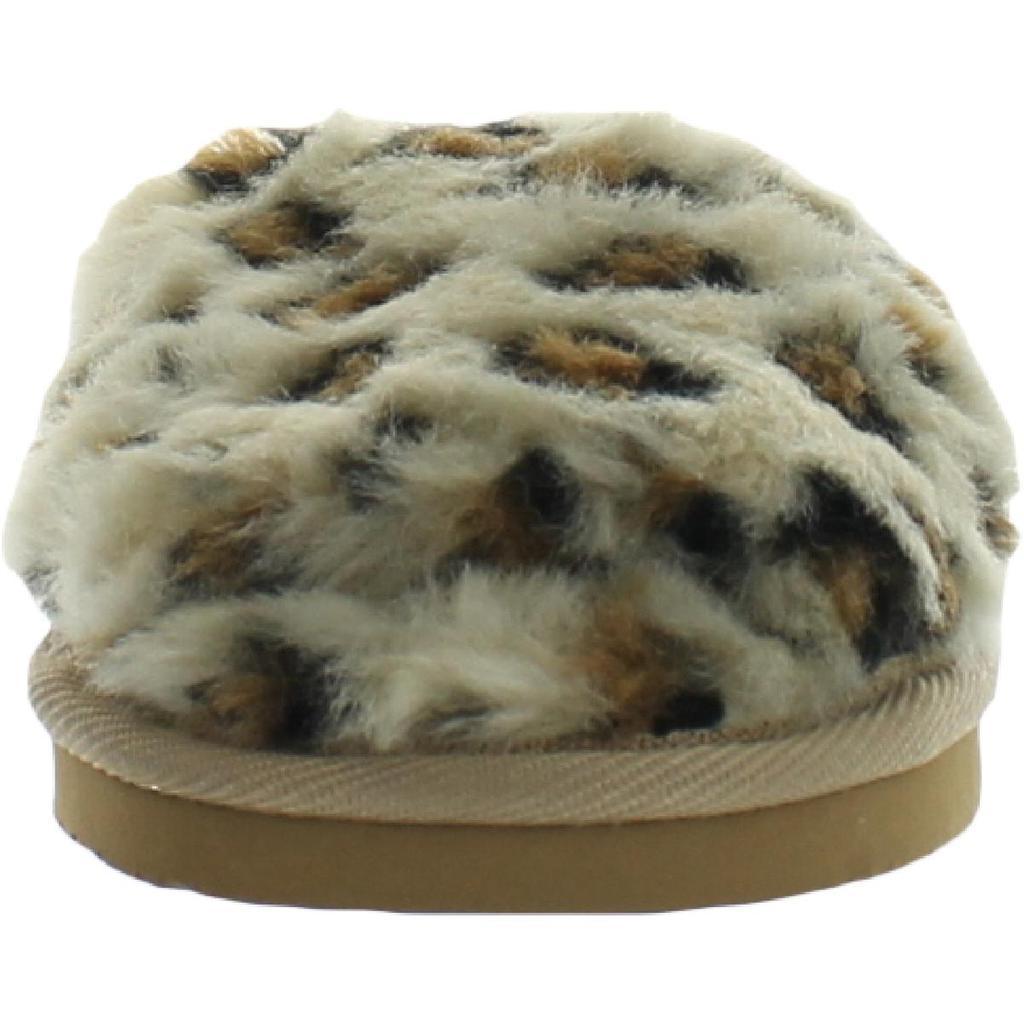 商品Minnetonka|Minnetonka Womens Lolo Animal Print Faux Fur Slide Slippers,价格¥126,第6张图片详细描述