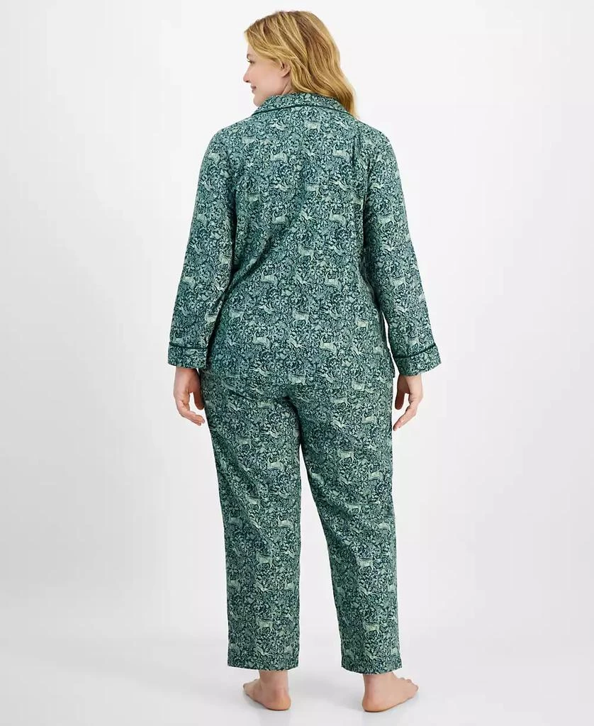 商品Charter Club|Plus Size Cotton Flannel Printed Pajama Set, Created for Macy's,价格¥187,第2张图片详细描述