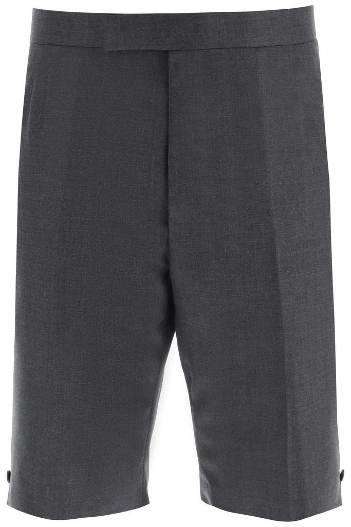 商品Thom Browne|Thom browne classic backstrap shorts in super 120's wool,价格¥5091,第1张图片