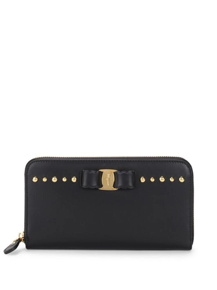 商品Salvatore Ferragamo|Studded Leather Zip-Around Wallet,价格¥3067,第1张图片