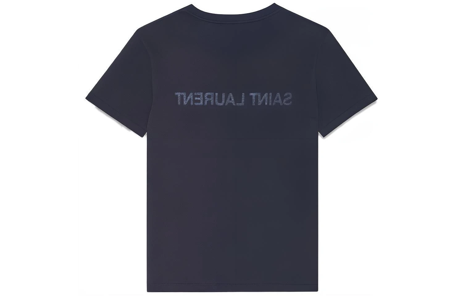 商品[国内直发] Yves Saint Laurent|圣罗兰 反转Logo圆领短袖T恤 男款 藏青色,价格¥2005,第3张图片详细描述