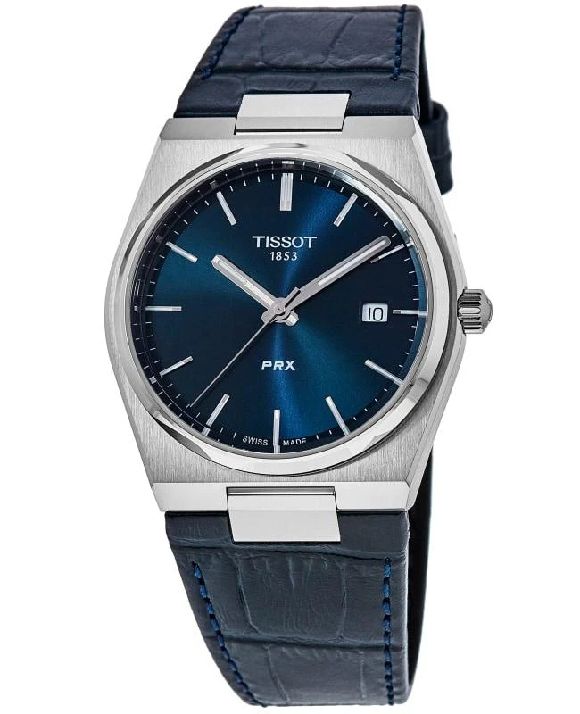 商品Tissot|Tissot PRX Quartz Blue Dial Leather Strap Men's Watch T137.410.16.041.00,价格¥2210,第1张图片