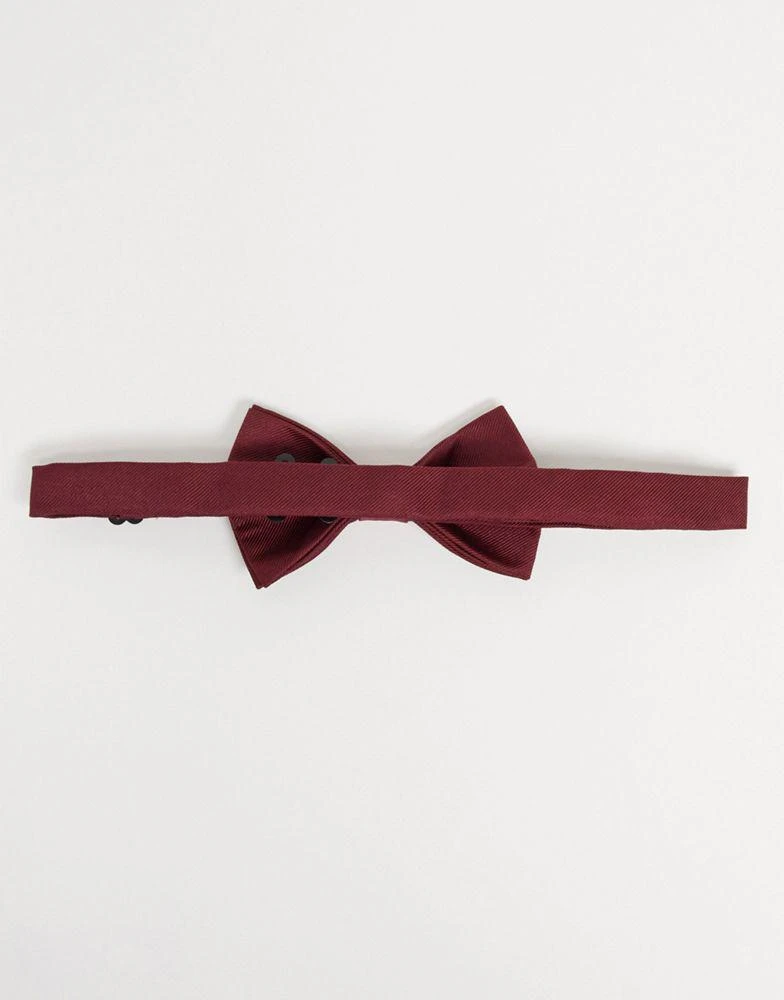 商品ASOS|ASOS DESIGN satin bow tie in burgundy,价格¥38,第3张图片详细描述