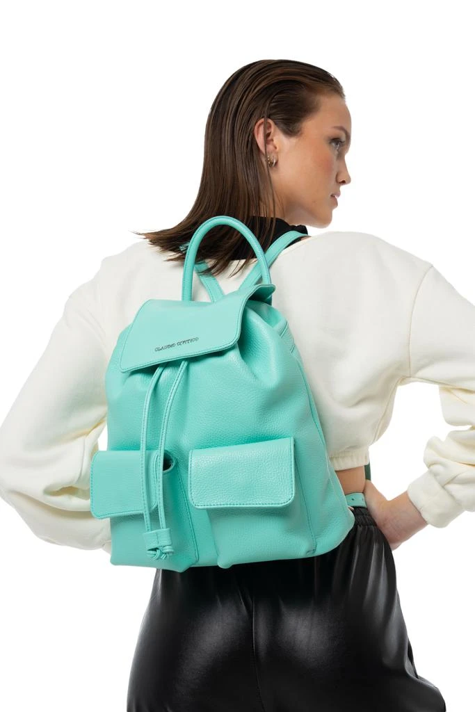 商品Claudio Civitico|Pebbled Leather Backpack Light Green,价格¥2287,第2张图片详细描述