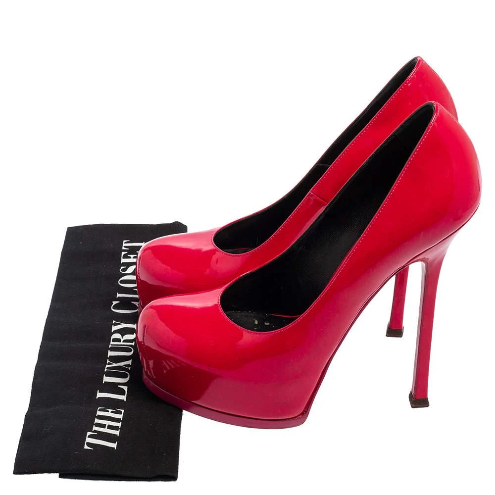 Saint Laurent Magenta Patent Leather Tribtoo Platform Pumps Size 38.5 商品