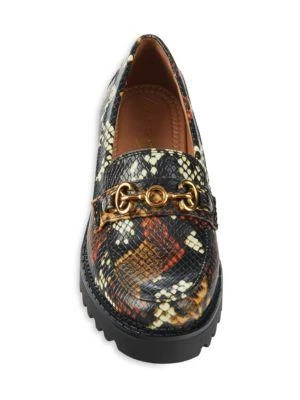 Deana Snakeskin-Embossed Bit Loafers 商品