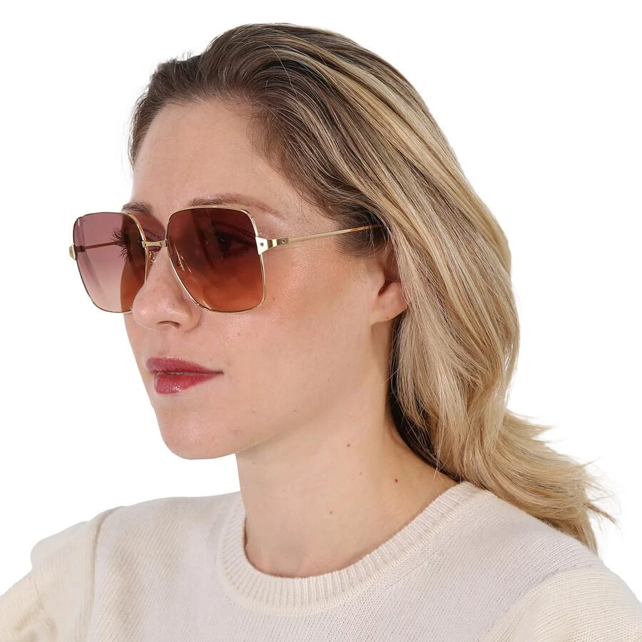 商品Cartier|Santos de Cartier Red Rectangular Ladies Sunglasses CT0321SA 003 59,价格¥2846,第2张图片详细描述