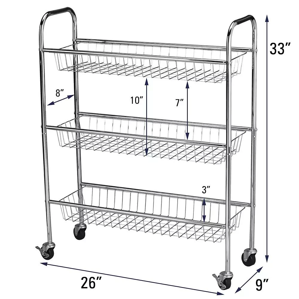 商品Household Essentials|Chrome 9" Utility Cart,价格¥640,第4张图片详细描述