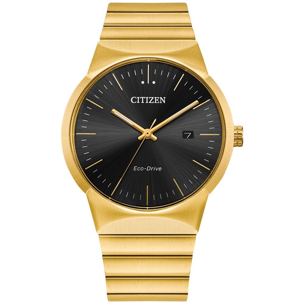 Eco-Drive Men's Modern Axiom Gold-Tone Stainless Steel Bracelet Watch 40mm商品第1张图片规格展示
