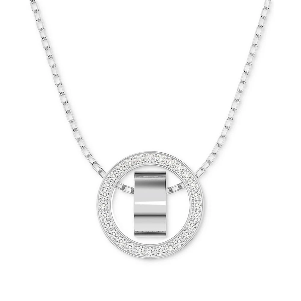 商品Swarovski|Swarovaki Rhodium-Plated Crystal Circle Long 29-1/2" Adjustable Pendant Necklace,价格¥860,第1张图片