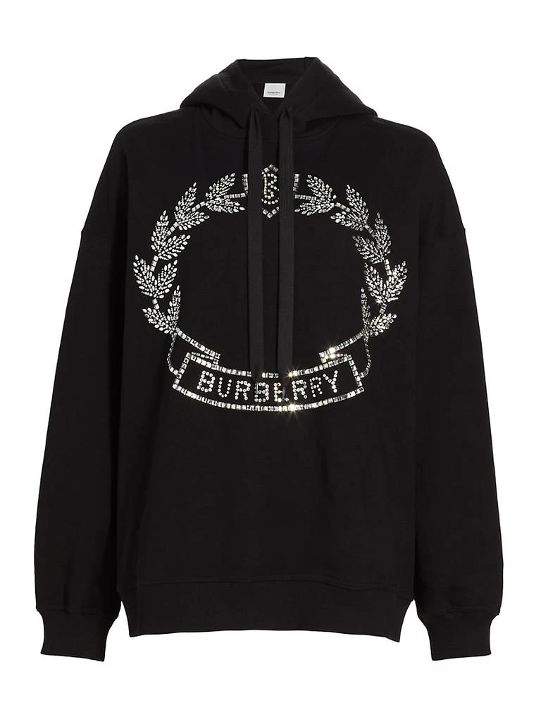 商品Burberry|Oversized Crystal-Embellished Cotton Hoodie,价格¥11616,第1张图片