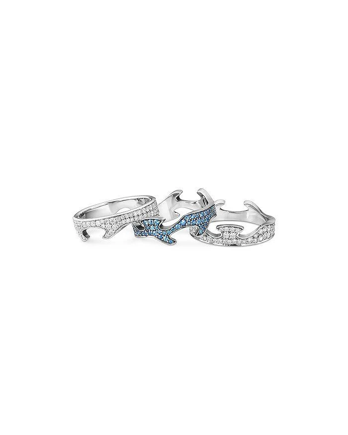 18K White Gold Fusion Blue Sapphire Cloud Centre Ring 商品