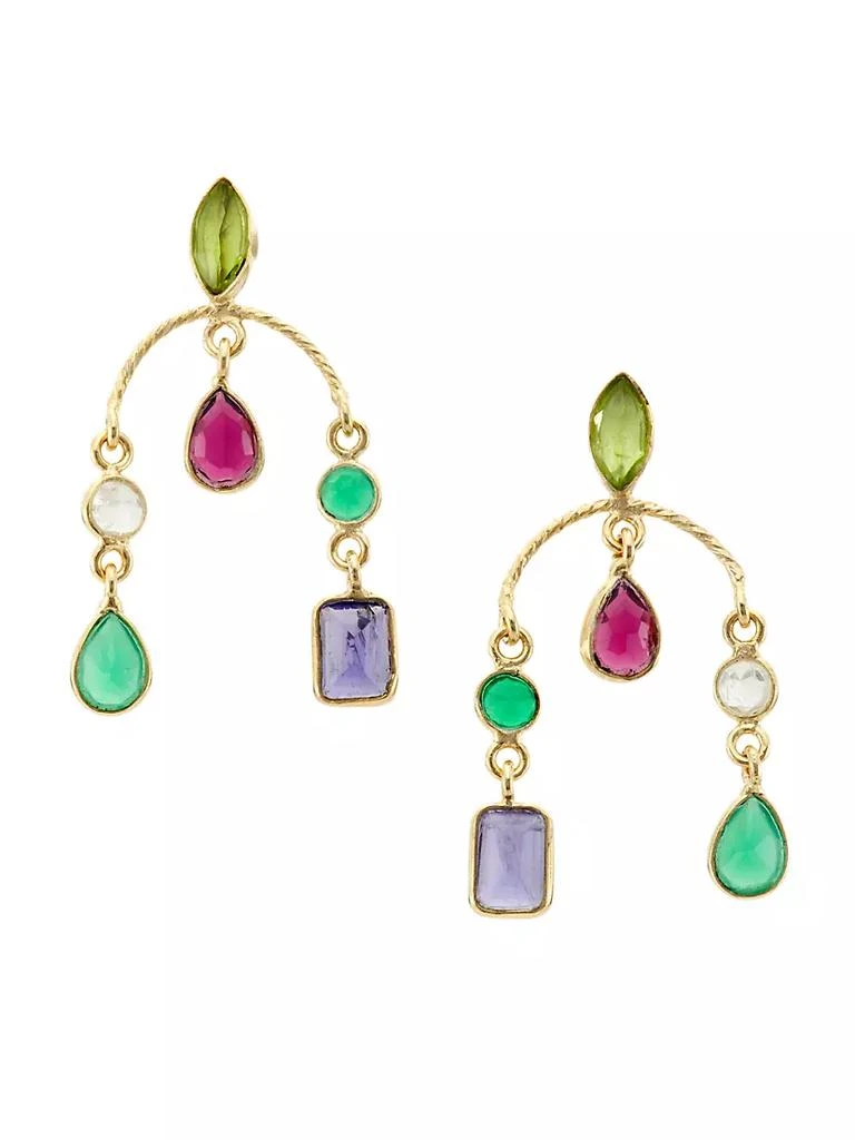 商品Room Service|Candies 24K-Gold-Plated & Multi-Gemstone Mobile Drop Earrings,价格¥2346,第1张图片