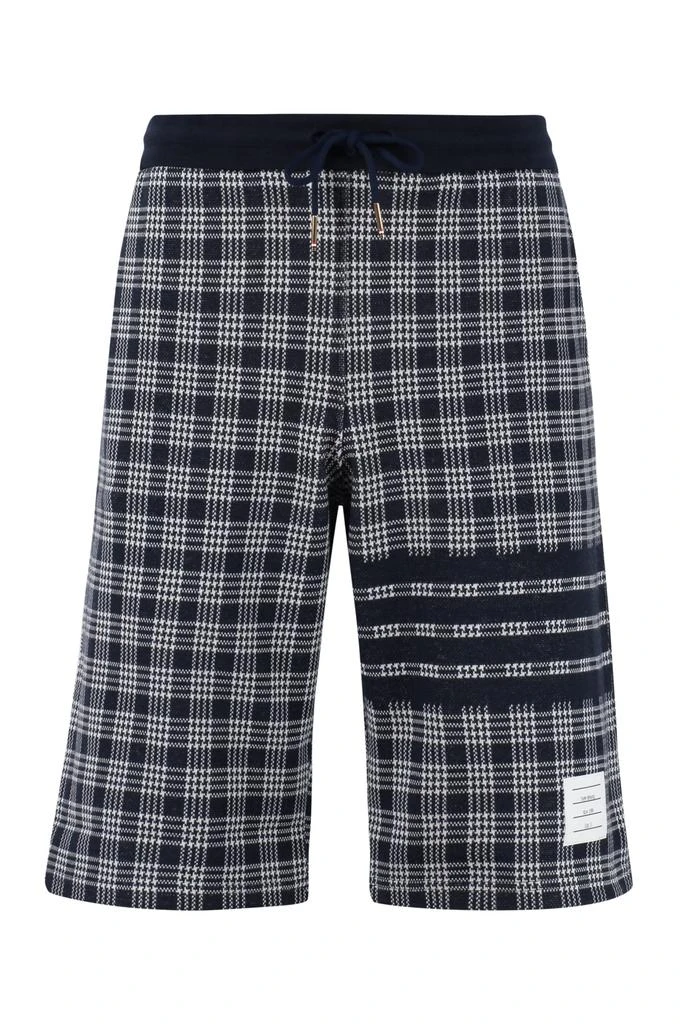 商品Thom Browne|Thom Browne Checked Cotton Shorts,价格¥3463,第1张图片