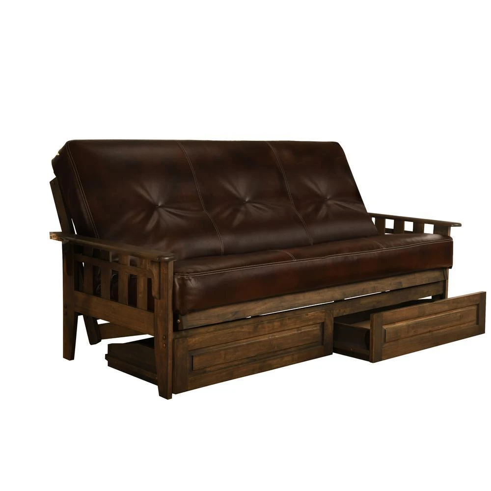 商品KODIAK|Tucson Frame-Rustic Walnut Finish-Oregon Trail Java Mattress-Storage Drawers,价格¥8432,第1张图片详细描述
