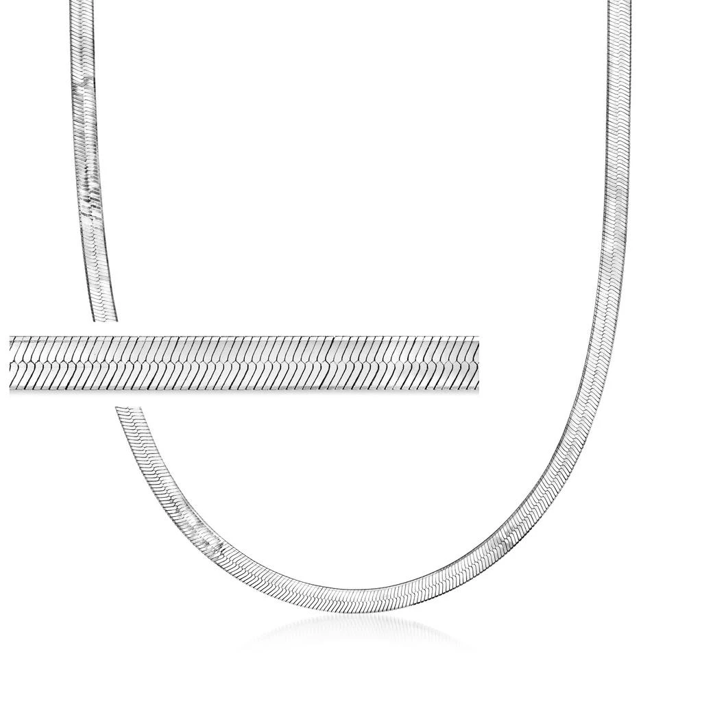 商品Ross-Simons|Italian 4mm Sterling Silver Herringbone Chain Necklace,价格¥796,第1张图片