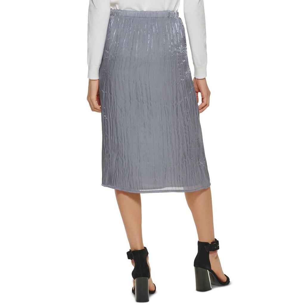 Womens Crinkle Midi Pleated Skirt商品第2张图片规格展示