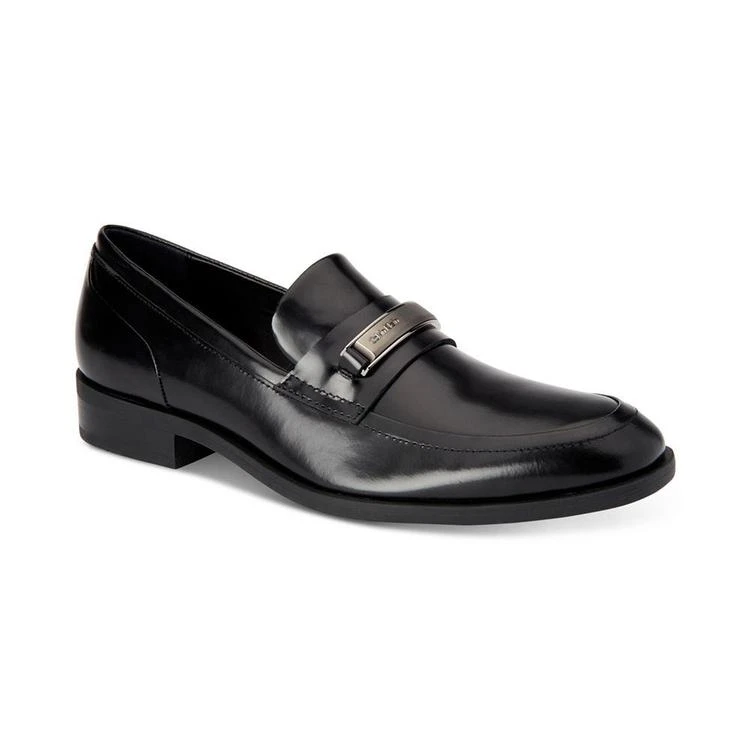 商品Calvin Klein|Men's Douggie Box Leather Slip-On Dress Loafers,价格¥581,第2张图片详细描述