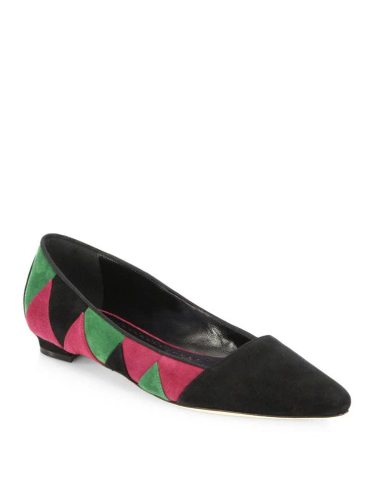 商品Manolo Blahnik|Pili Colorblock Suede Flats,价格¥2773,第1张图片