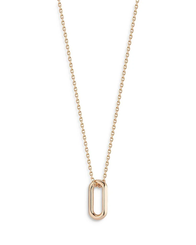 18K Rose Gold Saxon Mini Link Pendant Necklace, 16" 商品