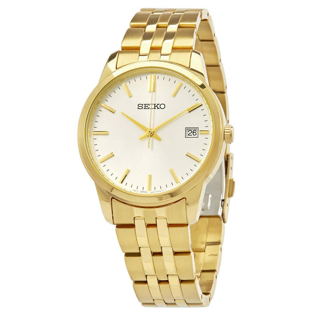 商品Seiko|Essential Quartz White Dial Yellow Gold-tone Mens Watch SUR404,价格¥1011,第1张图片