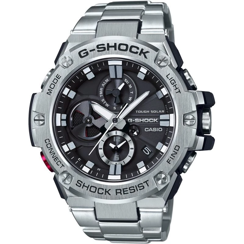 商品Casio|Mens Casio G-Steel Bluetooth Triple Connect Chronograph Radio Controlled Watch GST-B100D-1AER 卡西欧手表,价格¥2612,第1张图片