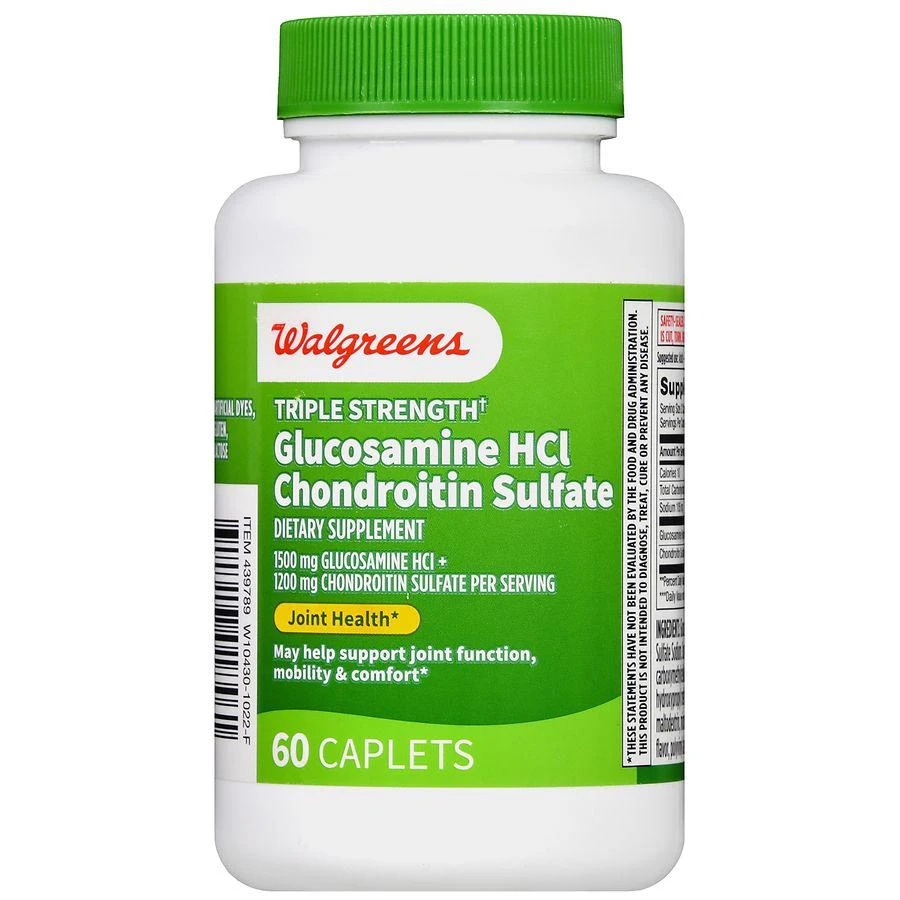 商品Walgreens|Triple Strength Glucosamine HCl Chondroitin Sulfate Caplets (30 days),价格¥208,第2张图片详细描述