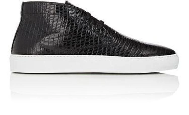 商品Barneys New York|Lizard-Stamped Leather Chukka Sneakers,价格¥952,第1张图片