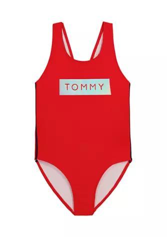 商品Tommy Hilfiger|Girl 7-16 Logo One-Piece Swimsuit,价格¥96,第1张图片