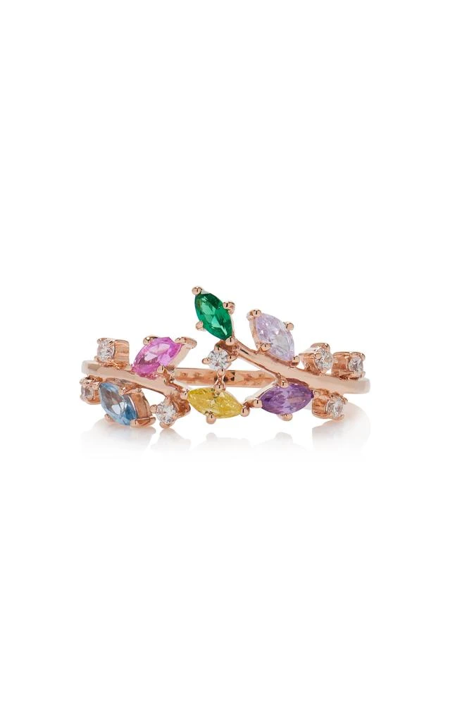 商品Anabela Chan|Anabela Chan - Rainbow Ivy 18K Yellow Gold Vermeil Multi-Gem Ring - Multi - US 7 - Moda Operandi - Gifts For Her,价格¥10307,第1张图片