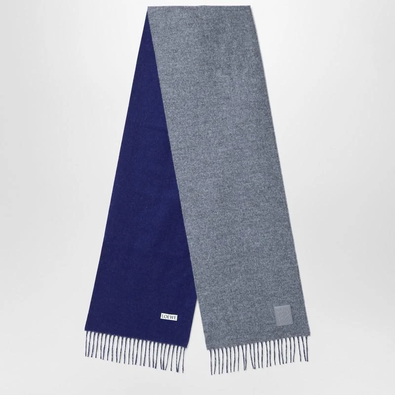 商品Loewe|Grey/blue wool and cashmere scarf,价格¥2884,第1张图片