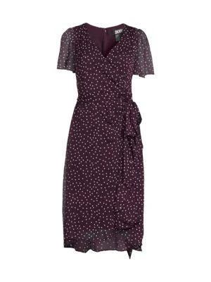 商品DKNY|Polka Dot Faux Wrap Dress,价格¥406,第3张图片详细描述