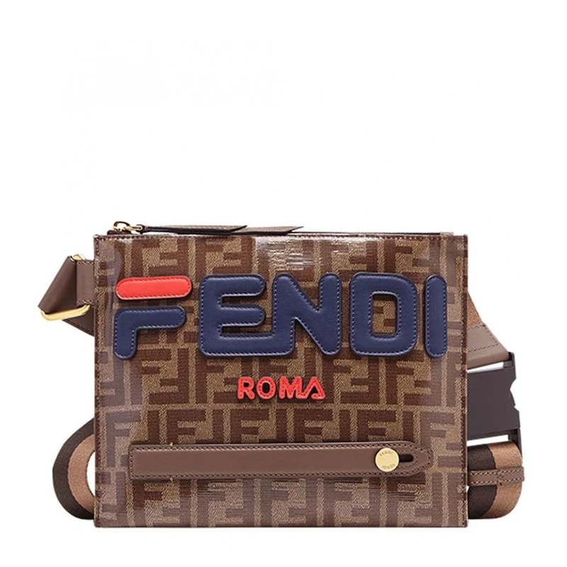 Fendi 芬迪 男士棕色釉光布料配皮单肩包斜挎包 7VA437-A5N7-F15HG 商品