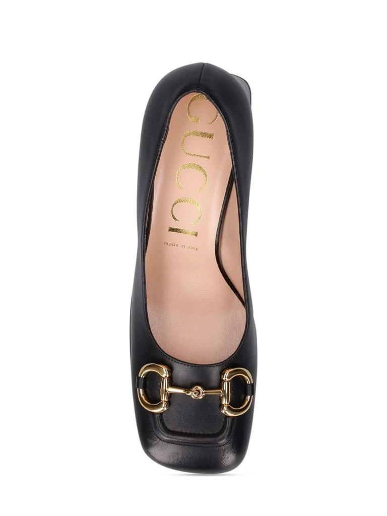 商品Gucci|75mm Leather Pumps W/ Horsebit,价格¥6945,第4张图片详细描述