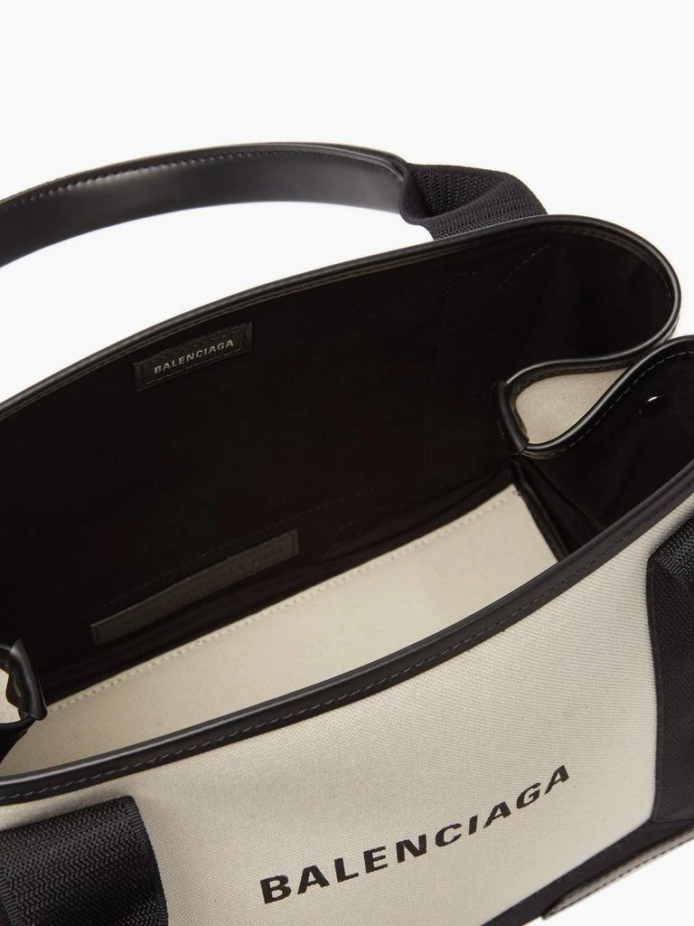 商品Balenciaga|Cabas S logo-print leather-trim canvas bag,价格¥8151,第5张图片详细描述