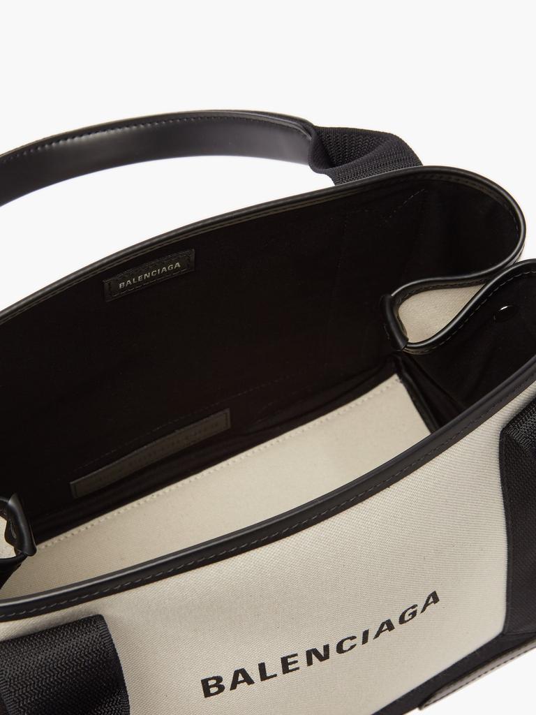 商品Balenciaga|Cabas S logo-print leather-trim canvas bag,价格¥6616,第7张图片详细描述