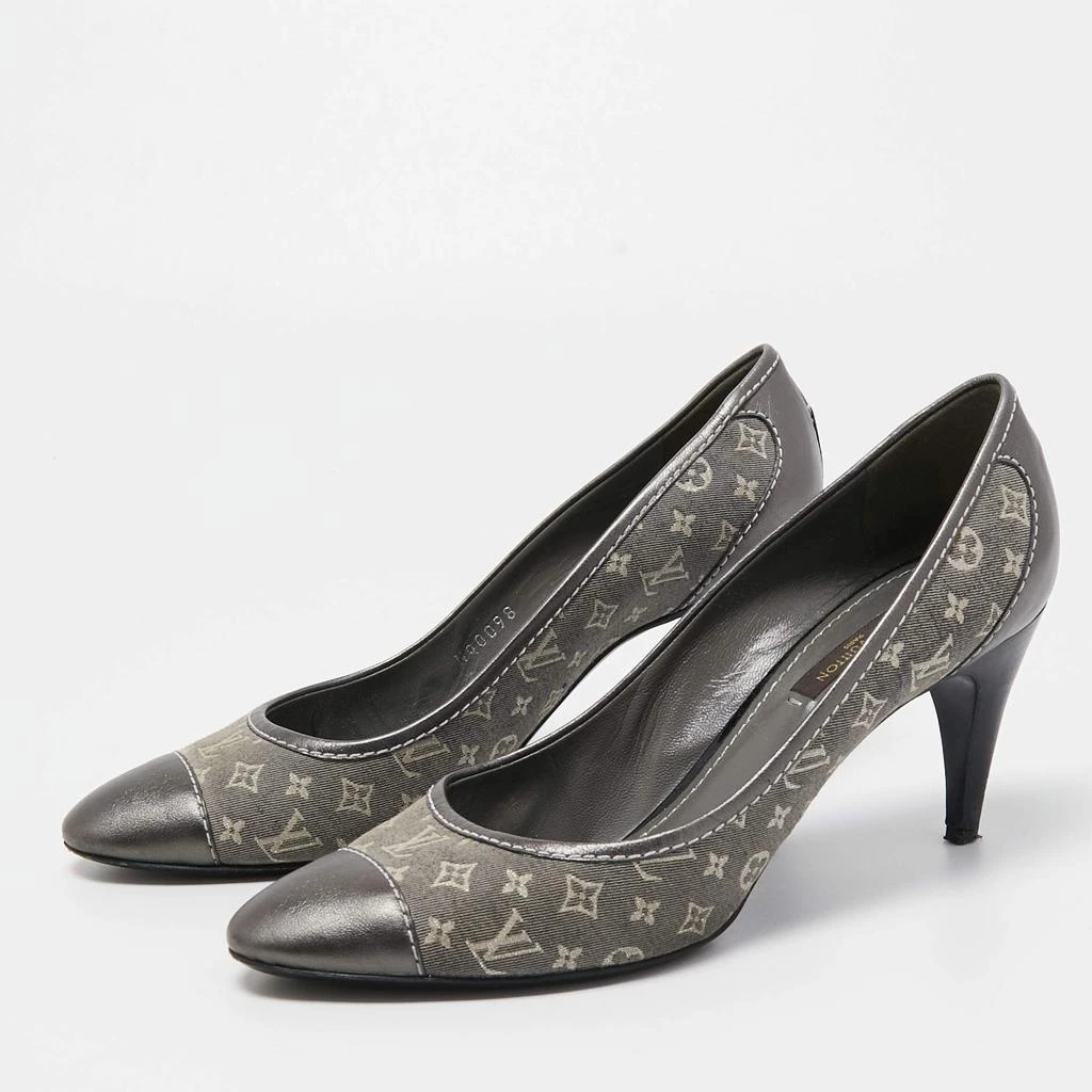 商品[二手商品] Louis Vuitton|Louis Vuitton Grey Monogram Idylle Canvas and Leather Cap Toe Pumps Size 37.5,价格¥1733,第2张图片详细描述