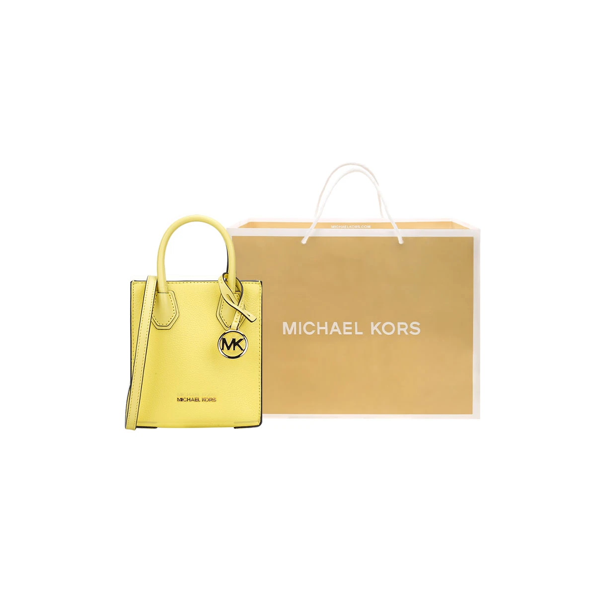 商品[国内直发] Michael Kors|迈克高仕 Mercer 经典法式通勤字母 皮革 手提包风琴包单肩包斜挎包 迷你 女款 嫩黄色 #女友礼物#,价格¥1410,第4张图片详细描述