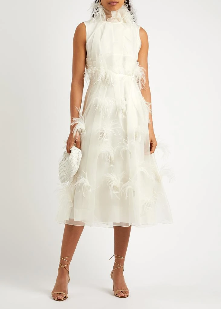 商品ROKSANDA|Karea ivory embellished silk-organza midi dress,价格¥14007,第2张图片详细描述