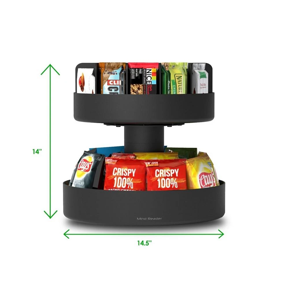 商品Mind Reader|2 Tier Lazy Susan Granola Bar and Snack Organizer,价格¥524,第4张图片详细描述