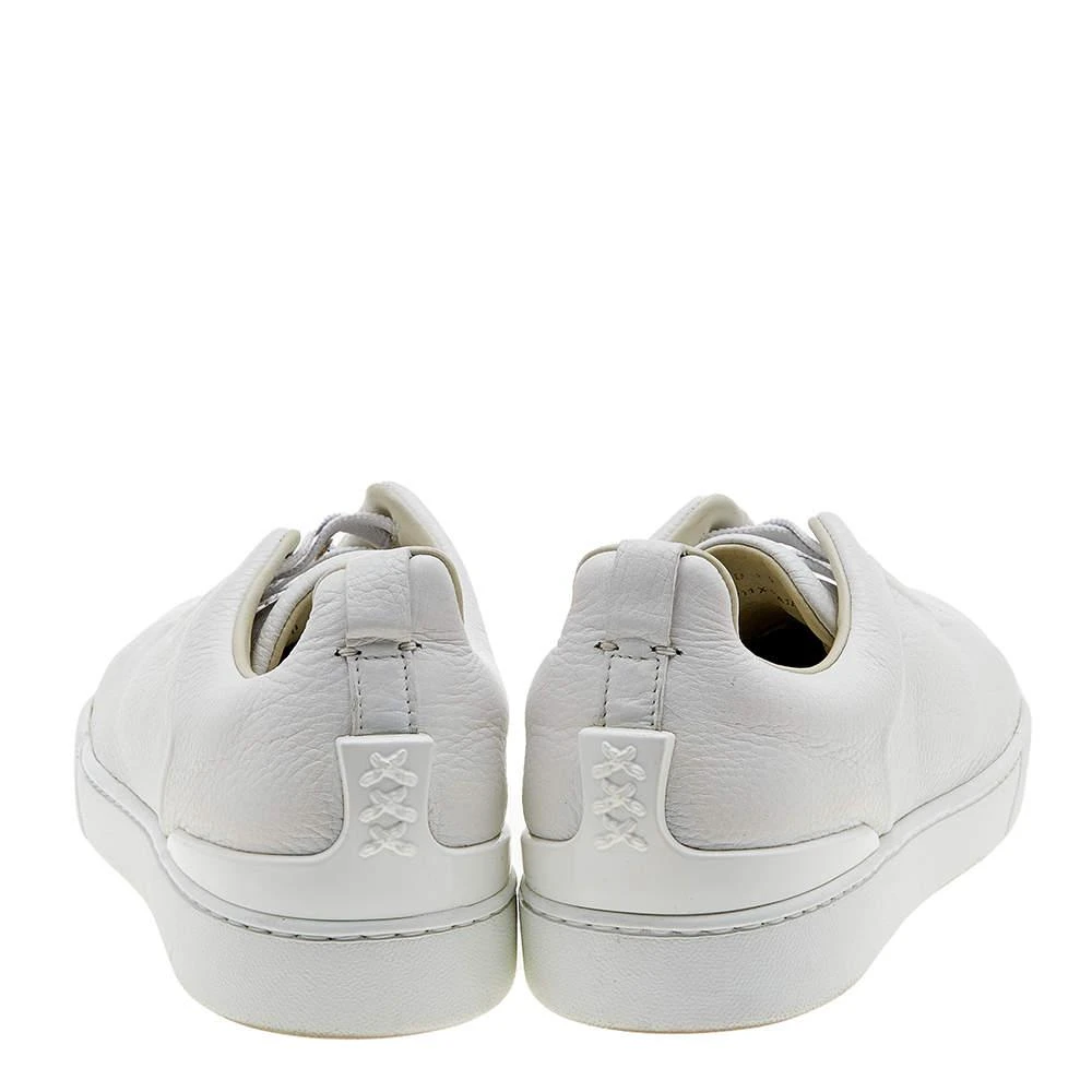 商品[二手商品] Zegna|Ermenegildo Zegna Couture White Leather Triple Stitch Low Top Sneakers Size 46,价格¥3564,第5张图片详细描述