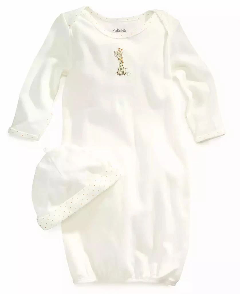 商品Little Me|女婴Baby Set, Baby Boys or Baby Girls Gown and Beanie,价格¥99,第1张图片