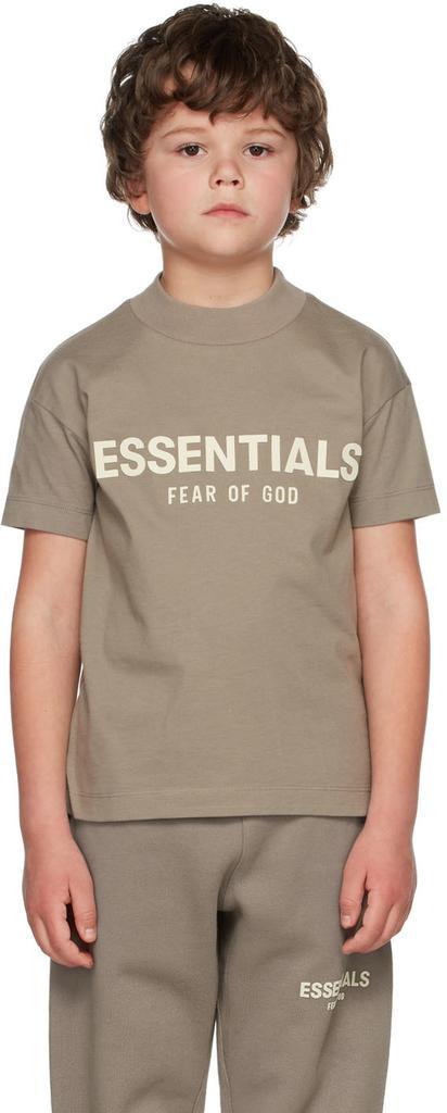 商品Essentials|Kids Taupe Logo T-Shirt,价格¥216,第4张图片详细描述
