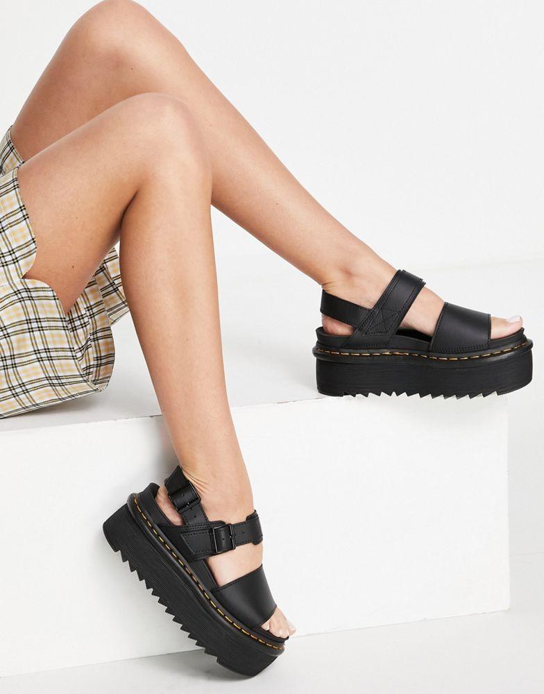 商品Dr. Martens|Dr Martens Voss Quad sandals in black,价格¥877,第1张图片