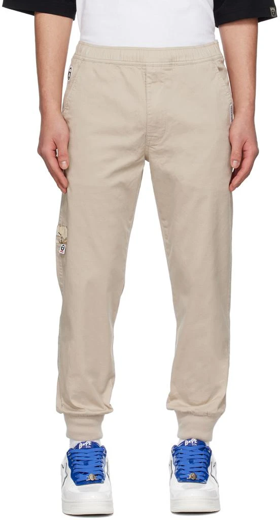 商品AAPE|Beige Embroidered Lounge Pants,价格¥496,第1张图片