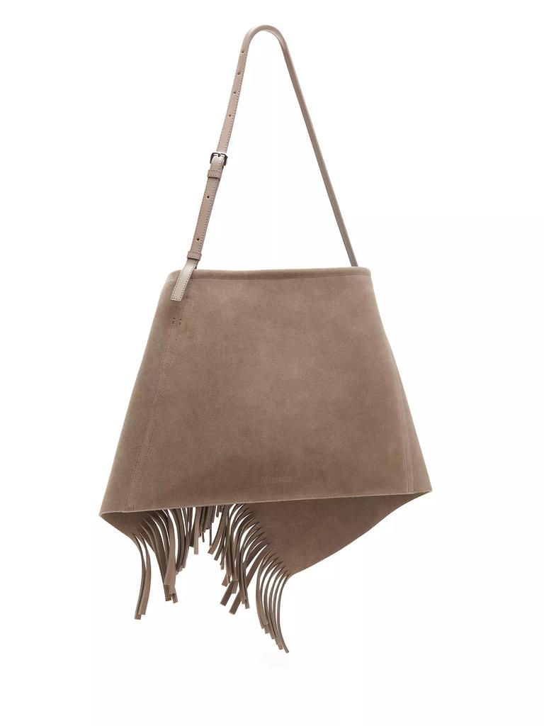 JW Anderson Scarf Fringed Suede & Leather Shoulder Bag